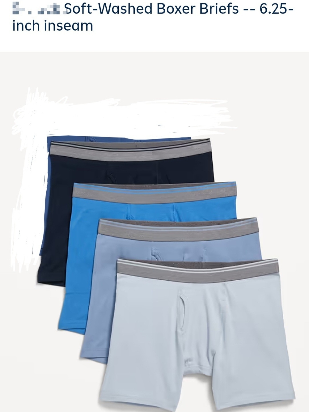 Old Navy Men's Soft-Washed Boxer Briefs - Blue Multi-Pack